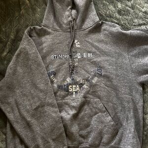 Gray Hoodie with Graphic Print